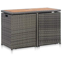 Festnight 3 pz Set da Bistrot in Rattan Resistente alle Intemperie Comodi Cuscini Mobilia Esterna del Rattan con Cuscini 1Tavolino e 2 Poltrocine in Rattan