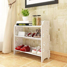 XWZH Cabinet Scarpe da Polvere Rack da Scarpe da 3 Livelli compatti e Funzionale a 3 Piani | 9 Paia | Facile da Montare Senza Attrezzi |Torre della Scarpa d'ingresso con scaffali WPC (Color : Flower)