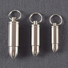 EXCEART Mini Pillola in Acciaio Inox Organizzatore a Forma di Proiettile Scatola di Pillole Impermeabile Portachiavi Porta Pillole Pillola Custodia di Vitamine per Viaggi All'aperto S
