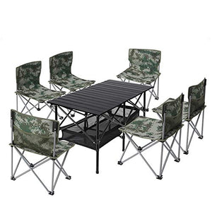 Set Tavolo e Sedia da Esterno Viaggio Ultralight Mobili da Giardino Tavoli e sedie, tavoli e sedie Portatili per Tour autonomi, tavoli Pieghevoli e Kit da sedie (Color : Multi-Colored)