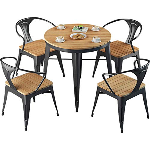 Attrezzatura quotidiana Set tavolo e sedia da esterno Simplicity Tavoli e sedie da esterno rotondi Combinazione di tavolo e sedia per il tempo libero all'aperto Balcone Protezione solare Set antipi