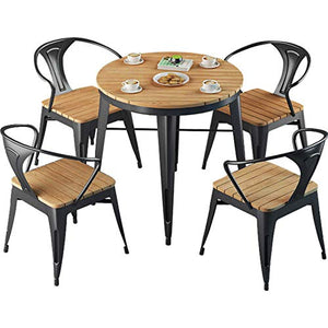 Attrezzatura quotidiana Set tavolo e sedia da esterno Simplicity Tavoli e sedie da esterno rotondi Combinazione di tavolo e sedia per il tempo libero all'aperto Balcone Protezione solare Set antipi