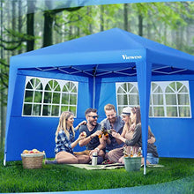 Viewee Gazebo da Giardino 3x3m con 2 Pareti Laterali e Finestra, Gazebo Pieghevole Impermeabile e Protezione UV 50+, Gambe Regolabili, per Giardino, Picnic, Spiagge, Feste, attività all'Aperto