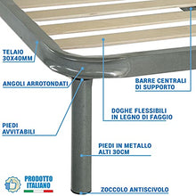 Kit rete e materasso una piazza e mezza 120x190 FINLANDIA più cuscino fiocco memory aloe in regalo, rete una piazza e mezza a doghe 120x190 ortopedica con materasso memory alto 22cm
