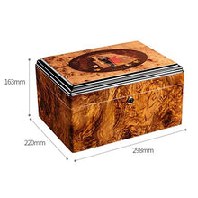 Gymqian Humidors Sigaro Cedar Legno Ufficio Cigar Stoccaggio Scatola Di Stoccaggio Vernice per Pianoforte, Igrometro Integrato classico/Braun / 29.8x22x16.3cm
