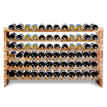 COSTWAY Portabottiglie per Vino in Legno Scaffale per 72 Bottiglie di Vino, 119 x 29 x 71,5 cm