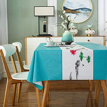BKKENIDN Tovaglia, Tovaglia da Tavolo in PVC Blu-Verde Stile Cinese, Adatta per Ristoranti, Bento, Barbecue, Buffet, Campeggio