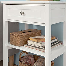 SoBuy® FBT46-W - Comodino da divano, con 1 cassetto e 2 ripiani, colore: Bianco