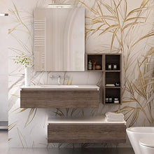 bonussi Mobile Bagno Sospeso 149-160 cm Lavabo Specchio Pensile e Cassettone Kelly Rovere