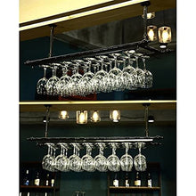 MDELRuldeⓘ Porta bottiglie da vino Portabottiglie a testa in giù Stile semplice in ferro da appendere Decorazione a soffitto Mensola Portabicchieri da vino da appendere in altezza regolabile