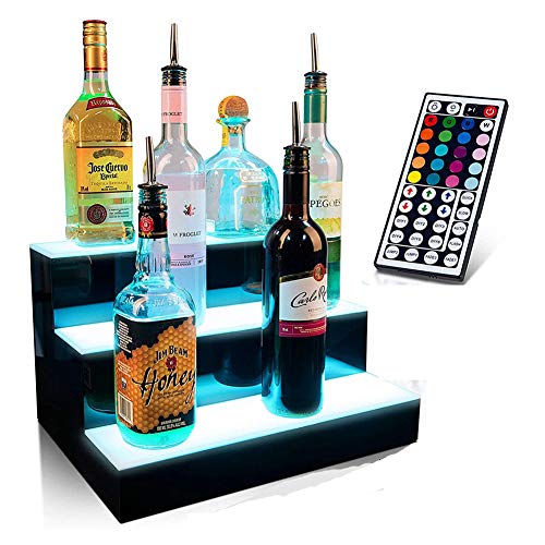 LSGMC LED Porta Bottiglie da Vino Espositore per Bottiglie LED, Luminoso Portavini Mensola del liquore per Birra, Vino Rosso, Sidro e Altro Bar per Feste KTV, 16/24/32/40in,B(100 * 33 * 21cm)