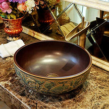 WEHOLY Lavabo in Resina Lavabo da Incasso Ovale in Pietra Naturale Rotondo Lavabo Piccolo retrò Lavabo Jingdezhen Ceramica Hotel Lavabo antispruzzo