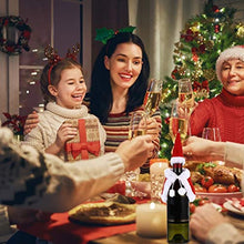 Amosfun 4 Pezzi di Bottiglia di Vino di Natale Vestito di Peluche Copri Bottiglia di Vino di Natale con Mini Cappello di Babbo Natale Panno di Bottiglia di Festa Decorazione della Tavola