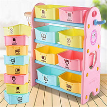 Organizzatore di giocattoli Kids Toy dell'organizzatore di immagazzinaggio con la plastica Bidoni, Storage Box Mensola Drawer- perfetto for uso domestico bagagli Cestino per la camera da letto