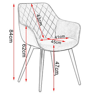 WOLTU BH251an-1 Sedia da Cucina Poltrona per Soggiorno Imbottita Estetica in Ecopelle Antracite Gambe in Metallo