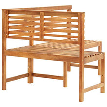 BIGTO - Panca angolare per esterni, in legno di acacia massiccio, 140 x 100 x 91 cm