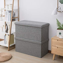 KLFD Un Set di 2 Sgabelli Multifunzionali Comò Cassettiera Armadio Organizer Scatole Portaoggetti con Coperchi Cucina Camera da Letto Domestica Cestini Portaoggetti Contenitori,Grigio,49 * 31 * 31cm