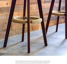 WZX Sgabelli da bancone da Cucina Sgabello Alto retrò in Legno massello Set di 2 durevoli in Pelle Sgabello da Bar a Quattro Gambe Sgabello in Lino Traspirante Altezza Facile
