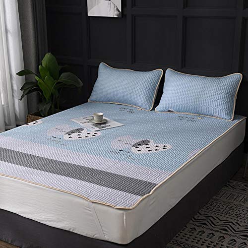 YXXCD Morbido Stampato Materasso Letto Futon Tappetino, Latex Mantieni Caldo Pieghevole Tatami Materasso Federe Confortevole Domestico Student-Blue-a 150x200cm(59x78inch)