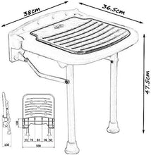 Sgabello da bagno per disabili per disabili, sedia da bagno, sedia pieghevole da parete, sgabello da parete (dimensioni: 47,5 cm)
