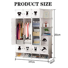EXCLVEA Armadio Appendiabiti Stile Nordico Armadio Guardaroba for Appendere Gli Abiti Scarpe Simple White economia di Spazio Combinazione Vestiti Cabinet Resina Armadio