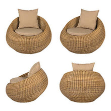 Set di Mobili da Giardino per Esterni, Set di 3 Pezzi di Mobili per Parlare in Rattan Fatti A Mano Soggiorno Giardino Moderno Divano per Il Tempo Libero Combinazione di Tavolini