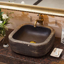 Yxx max -Lavabo Bacino del dispersore di Ceramica controsoffitto, Retro Art Bacino Square Hotel Domestica lavandino del Bagno (42x42x15cm) Lavandino del lavabo