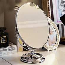 JXXDDQ Doppia - Sided Specchio Ovale European Metal Principessa Specchio Desktop Grande Specchio da Toilette Specchio di Bellezza