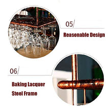 zxcvb Cremagliera del Vino A Soffitto Creativo, Supporto per Calici Appesi A Soffitto, Display per Decorazioni Industriali, per Cucina da Bar (Bronzo)