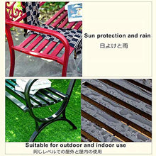 Panchina da Giardino per Esterno, Sedia con Seduta in Metallo e Veranda Panca con Schienale, Panca da Giardino Piazza Portico Percorso Cortile Prato Decor Sedia per 2-3 Persone