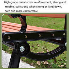 Panca da giardino per esterni panchina da terrazza, panchina da parco con schienale in legno in plastica anticorrosione, salotto da balcone con struttura in metallo e braccioli, può ospitare 2-3 per