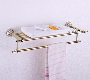 MBYW Portasciugamani Moderno e Minimalista Alto carico Portasciugamani Elegante da Bagno Mensola portaoggetti Towel Rack, Shelf, Wall Mount, Rain Wire Storage Shelf, European Style, 60 * 23cm