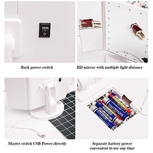 KSIBNW Specchio da a Tre Ante con Luci 22 LED Touch Screen Dimmerabile ad Alta Definizione 180 °Regolabile Cosmetico Illuminato Toeletta Specchio da Appoggio Ingrandimento 1X / 2X / 3X /10X