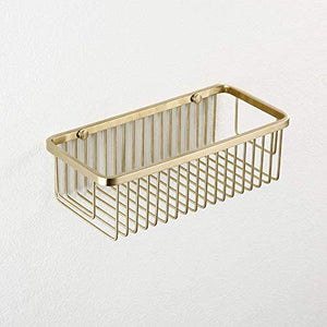 UWY Mensola per Bagno Nordico Supporto per Organizer in Acciaio Inossidabile 304 Cesto portaoggetti di Lusso Portaoggetti Dorato Supporto per Doccia a Parete Staffa Rettangolare Disegno Filo di