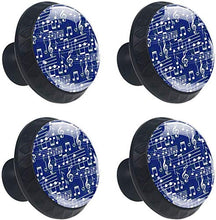 Modello di nota musicale bianco blu reale Pomelli per Porta Set di 4 Pomelli per Mobili Manopole per Cassetti Cucina Armadio Vetro