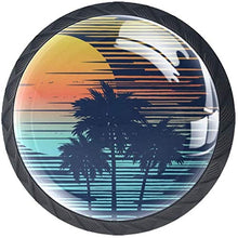 Spiaggia tropicale con palme Pomelli per Porta Set di 4 Pomelli per Mobili Manopole per Cassetti Cucina Armadio Vetro