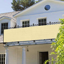 PRIMA GARDEN Balcone Privacy e Protezione dal Vento 500 x 90 cm | Resistente alle intemperie e ai Raggi UV, Idrorepellente e Resistente agli Strappi | Opaco, con Cordino di 12 m (Bianco Sporco)