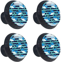Marine Dolphins Green Dark Stripes Pomelli per Porta Set di 4 Pomelli per Mobili Manopole per Cassetti Cucina Armadio Vetro