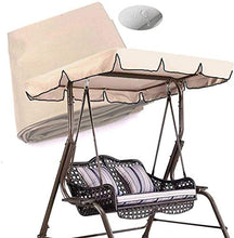 GEBIN Copertura di Ricambio Universale per Dondolo A 3 Posti, Baldacchino di Ricambio Dondolo da Giardino, Impermeabile, Resistente Ai Raggi UV. (195 * 125 * 15cm,Beige)