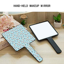 Specchio a mano, nuotatori con pinne modello quadrato palmare specchio con maniglia per trucco casa salone di viaggio uso 9 cm L x 16 cm L
