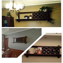 ZLJ Portabottiglie da Parete con portabottiglie Portabottiglie Portabottiglie Mensole galleggianti Accessori da Bar Scaffalature in Legno Rustico per 7 Bottiglie per Cucina/Bar/Ristorante Rack