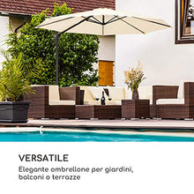 blumfeldt Belo Horizonte - Ombrellone Parasole, Diametro: 292 cm, Materiale: Poliestere con Strato PA, Protezione da UV: 30+, Idrorepellente, Supporto in Alluminio con Rotazione a 360°, Crema
