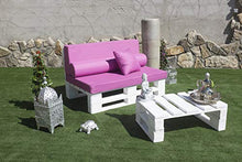 Palets Talavera SL Set 1 x divano pallet 12 Ocm x 80 cm, 1 x tavolo 80 x 50 cm, levigato e spazzolato, per interni ed esterni, colore naturale