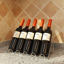 Espositore inclinabile per portabottiglie, Decorazione della Bottiglia di Vino sul bancone del Bar, mensola in Ferro battuto, Soggiorno (Argento)