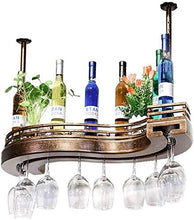 XHCP - Portabottiglie da appendere per vino, supporto per calici a testa in giù, altezza regolabile del braccio, creativo bar bar