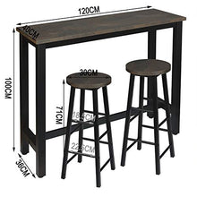 WOLTU Set Mobili da Bar Tavolo con 2 Sgabelli Alti Arredo per Cucina in Acciaio Legno BT17srs+BH130srs-2