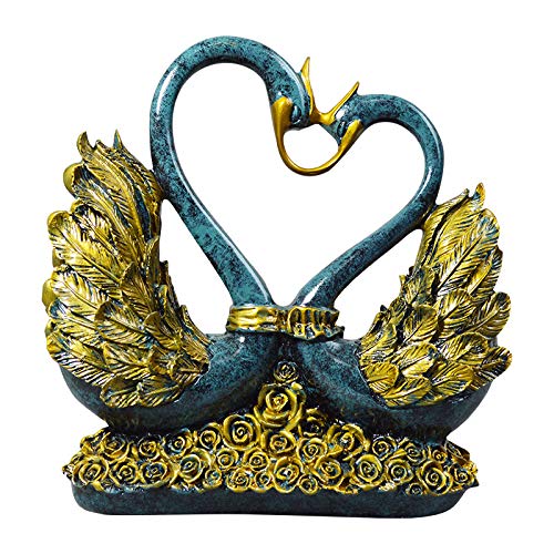 WWZYX Creative Home Soft Wine Cabinet Set Regalo di Nozze Soggiorno Cabinet Ornament Decorazione in Ceramica Tracciamento Golden Swan