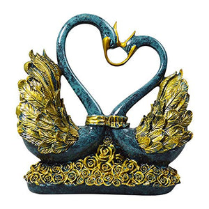WWZYX Creative Home Soft Wine Cabinet Set Regalo di Nozze Soggiorno Cabinet Ornament Decorazione in Ceramica Tracciamento Golden Swan