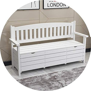 TYLZDZ Armadietti e credenze Armadietto da Giardino Balcone in Legno Ripostiglio Divano Panca Scaffale Multifunzione da Esterno con Schienale Design con Braccioli di Grande capacità Marrone Bianco