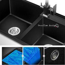 Lavandini bagno Kitchen Sink Nero Di Grande Capienza Rettangolare Doppio Lavabo Bar Cafe Sink Domestica Di Lunga Durata Facile Da Pulire Sink (Color : Black, Size : 72 * 40 * 20cm)